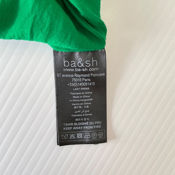 ba&sh Green Floral Print Midi Length Dress Size Large bash special occasion - Picture 6 of 9